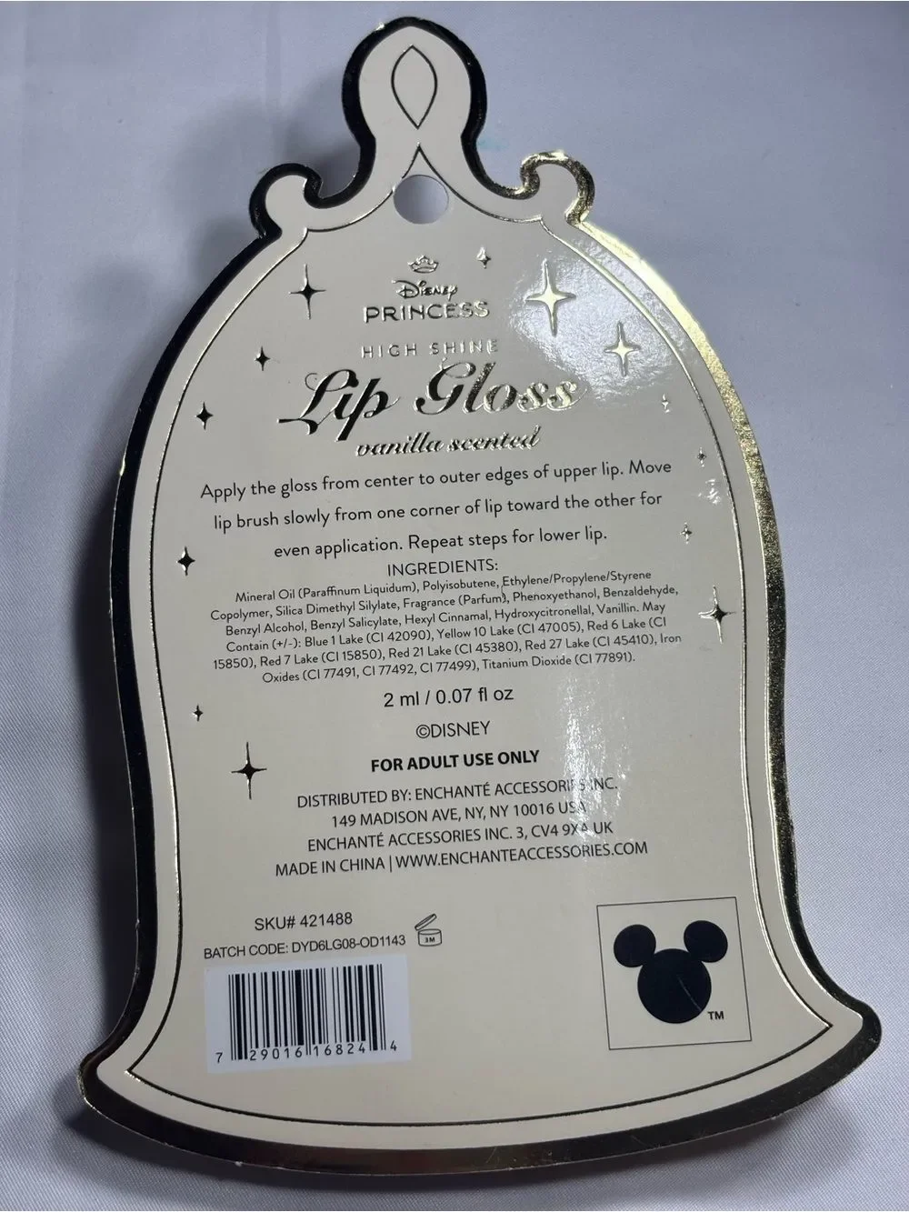 3 New Disney Princess Belle Lip Gloss - Red